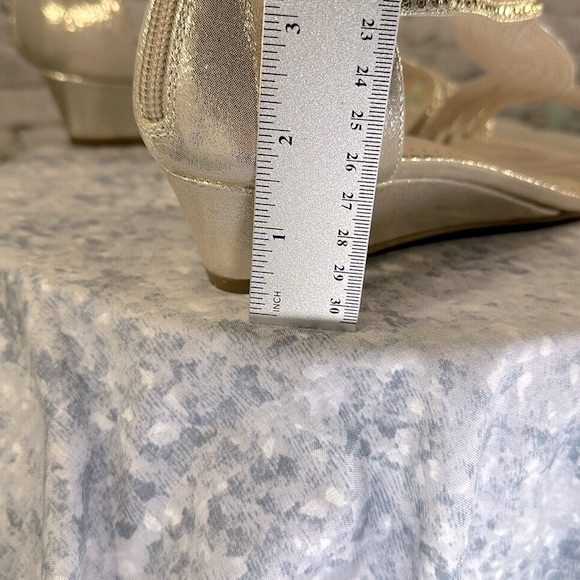 Charter Club Ginifur Gold Embellished Strappy Wedge Dress Sandals WMS 10M🌟NWOT - Picture 9 of 10
